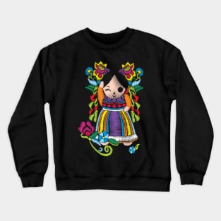 Lele embroidery mexican Art Crewneck Sweatshirt